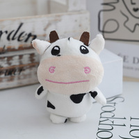 Porte-clés Vache Mignonne en Peluche, Jouets en Peluche 3D Doux de Dessin Animé, Pendentifs Porte-clés Vache, Jouets pour Machine à Pinces, Poupées en Peluche en Gros