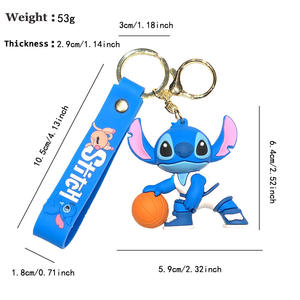 Anime 3d cartoni animati accessori carini Lilo punto portachiavi in Silicone all'ingrosso portachiavi portachiavi portachiavi <span class=keywords><strong>telefono</strong></span> cellulare decorativo - Product Image 5