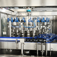 Machine de remplissage et de sertissage par gravité avec précision de ±1 %, purge à l'azote, système d'automatisation personnalisable pour l'embouteillage de boissons énergisantes et de jus