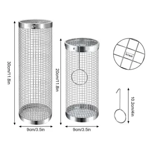 Cesta de grelhar de aço inoxidável para churrasco, rede portátil para churrasco, acampamento ao ar livre, grelha para churrasco, rede para assar carne