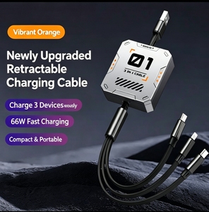Câble de charge rapide 3-en-1 personnalisé avec logo pour iPhone, Type C, Android, universel et rétractable – Vente en gros - Product Image 5