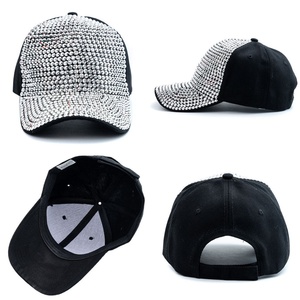 Gorra de béisbol personalizada con diamantes AB brillantes, para moño o cola de caballo, ajustable, con pedrería y cristales brillantes - Product Image 2