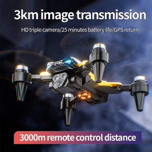 Drone M5 sans balais avec triple caméra HD 480P, quadricoptère RC pliable, WiFi FPV, flux optique, drone de poche avec sac de rangement. - Product Image 4