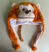 Chapeaux en peluche chauds d'hiver à oreilles d'animaux de dessin animé pour enfants et adultes : Singe, Tigre, Cochon, Grenouille, Loup, Poulet, Coq, Mouton