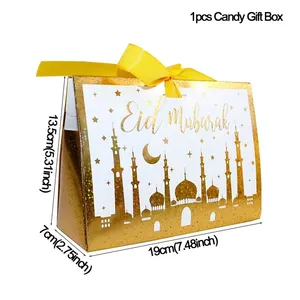 Oro dorato moschea eid mubarak kit stoviglie eid piatto di carta tazza tovagliolo