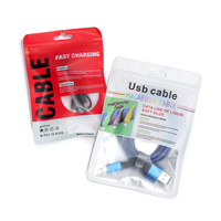 Bolsa de Plástico Impresa con Cierre y Ventana Transparente para Cable USB de Carga Rápida 3A y Auriculares Intrauditivos Estéreo