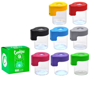 Hot Sale cookies light up Air Tight Storage Led Transparent Magnifying Glass Jar Herb Stash Container MAG Jar