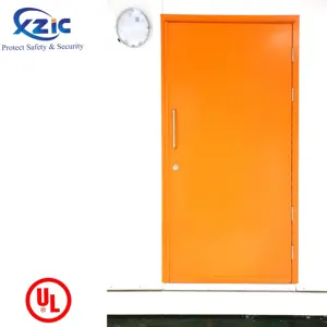 Hotel Cinema Lounge 90 Minute Inlay Strips Fashion Design Evacuation Exit Fire Rated Double Steel Door