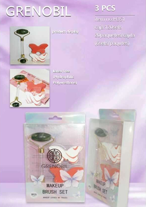 Set di pennelli per trucco Grenobil, 2 pezzi, strumento per massaggio facciale con manico in pietra siliconica - Product Image 3