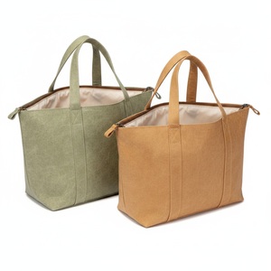 Sac de courses isotherme en papier kraft lavable, doublure TPU, aspect cuir, vegan, logo personnalisé, sac de supermarché - Product Image 6
