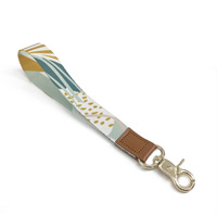 Fanhua gantungan kunci leher tali kulit, dompet kunci Kapal Pesiar dengan klip tali Lanyard lencana Id poliester tahan lama