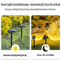 Solar-Gartenleuchte, Rasenleuchte, Solarstrahler, ABS, polykristallin, IP65, wasserdicht, 800 mAh, mit 120 Grad verstellbarer Neigung für Wege