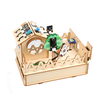 Kit Maison Intelligente avec Commande Vocale, Lumière Miroir RGB, Projet de Codage DIY Maison en Bois IoT pour Arduino