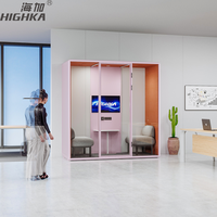 Station de bureau moderne de luxe cabine de travail préfabriquée insonorisée en aluminium cabine d'étude insonorisée pour 4 personnes