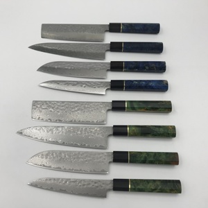 Japanisches Damaszener Stahl Küchenmesser-Set Kochmesser Hackmesser Allzweckmesser mit Massivholzgriff - Product Image 6