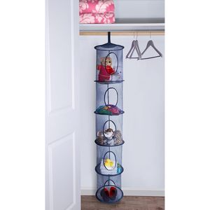 5-<b>Shelf</b> Mesh Storage Organizer 12x59 Inch Round Hanging Closet Toy Organizer For Kids Bedroom - Product Image 6
