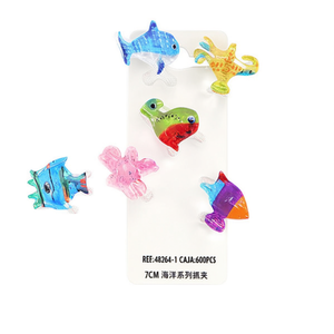 Pinces à cheveux Nini Ocean Series 7 cm, créatures marines colorées, pinces pour enfants, dessins animés mignons, plastique durable - Product Image 1