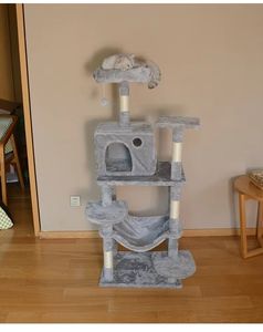 Árbol para Gatos Premium de 140 CM con Múltiples Niveles, Plataformas, Postes Rascadores de Sisal, Peluche Corto, Fácil de Limpiar, Mueble para Gatos de Interior - Product Image 2
