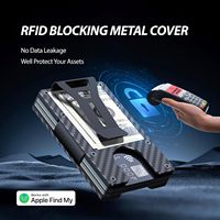 Penjepit Uang Pintar Serat Karbon Premium Grosir dengan Chip Pelacak RFID Terintegrasi, Tipis Minimalis untuk Saku Depan, Dompet Kartu Pria