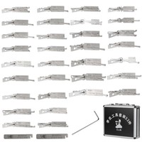 Kit de 32 outils de déverrouillage de serrures de portes de voiture Lishi, outil de serrurier 2-en-1
