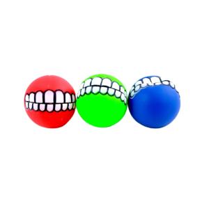 Juguete para Mascotas de Silicona TPR Resistente y Ecológico, Pelota de Hueso con Dientes de 7.5 CM, para Perros, Gatos y Animales Pequeños, Estilo de Dibujos Animados, Empaquetado en Bolsa - Product Image 1