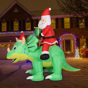 Venta Directa de Fábrica: Decoración Navideña LED para Parques, Dinosaurio Grande con Luces LED y Regalos, Modelo Inflable para Decoración de Jardín - Product Image 4