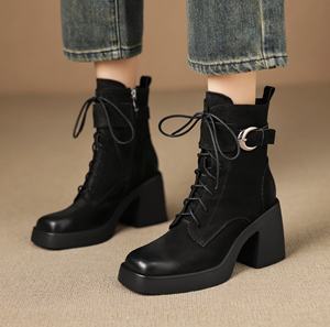 Botas Cortas de Piel de Oveja Personalizadas, Botas de Moda con Punta en Pico, Botas de Mujer de Alta Gama - Product Image 3