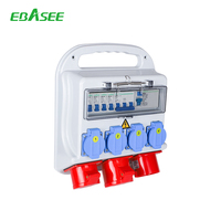 Caja de Distribución de Energía Portátil EBASEE/OEM con Tomas Industriales de 16A, 32A, 63A y 125A, Caja de Tomacorrientes Eléctrica Impermeable IP65