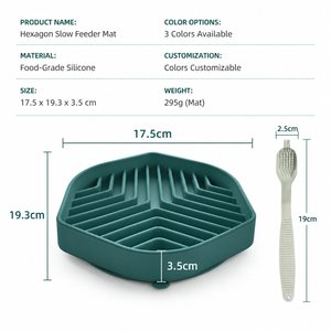 Nouvelle gamelle anti-glissement en silicone à ventouse pour animaux de compagnie, design moderne, écologique, portable, pour une alimentation lente et saine pour chiens et chats - Product Image 3