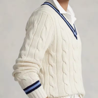 IMC037 Pull sport en maille à col en V pour homme, style preppy, jeune et tendance, avec logo personnalisé, collection automne-hiver