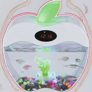 USB 미니 어항 금붕어 수조 LED 조명 LCD 디스플레이 화면 및 시계 포함 친환경 플라스틱 박스 포장 - Product Image 2