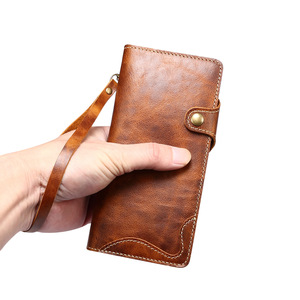 Étui de téléphone de luxe en cuir véritable pour la série S25/S24/S23/S22/S21, fait main, <span class=keywords><strong>antichoc</strong></span>, porte-cartes et support de téléphone - Product Image 4