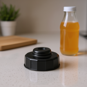 Tapa de Botella de Plástico Negra con Cuello Roscado para Envases de Bebidas - Product Image 3