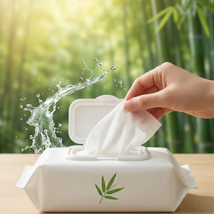 Kleenshare 定制自有品牌可生物降解婴儿湿巾纯水竹纤维无香敏感肌肤湿巾环保 - Product Image 1