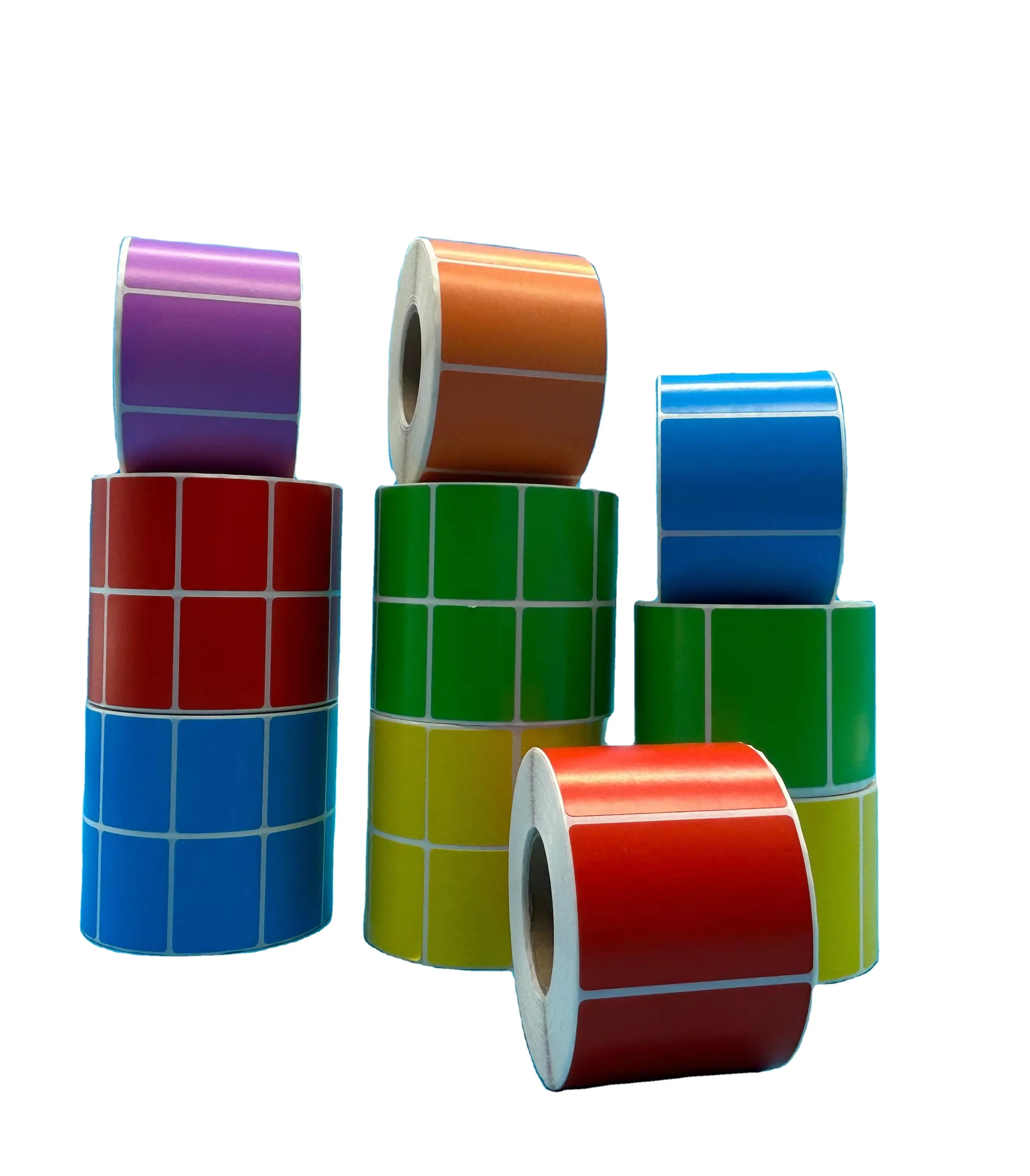 Kertas termal warna kode batang kustom kualitas tinggi ukuran 60mm * 40mm 1000 buah gulungan kertas termal Label ongkos kirim warna