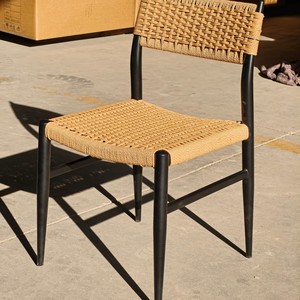Silla de Comedor Estilo <span class=keywords><strong>Wishbone</strong></span> de Diseño Icónico, Asiento de Cordón de Papel Tejido a Mano, Estructura Metálica Resistente, para Cafetería o Restaurante, Proveedor Profesional - Product Image 6
