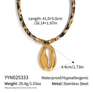 Collier foulard en soie léopard plaqué <span class=keywords><strong>or</strong></span> en acier inoxydable à la mode transfrontalier pendentif soleil amour oiseau coquille <span class=keywords><strong>crabe</strong></span> <span class=keywords><strong>pinces</strong></span> - Product Image 6