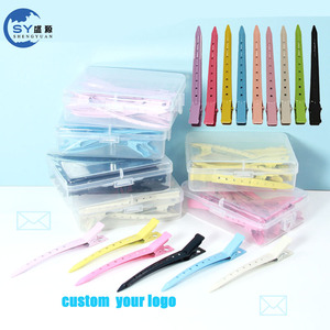 Pinzas <span class=keywords><strong>de</strong></span> Pelo <span class=keywords><strong>de</strong></span> Plástico con Logotipo Personalizado en Color <span class=keywords><strong>Caramelo</strong></span>, Pinzas <span class=keywords><strong>de</strong></span> Peluquería, Pinzas <span class=keywords><strong>de</strong></span> Seccionamiento Negras para Peinar - Product Image 1