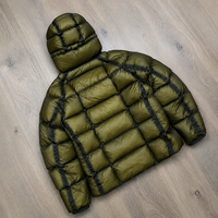 Veste d'hiver matelassée légère en nylon et polyester avec fermeture éclair, capuche chaude, style doudoune pour homme