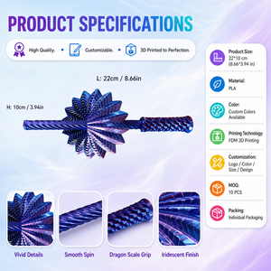 Tour de carottes octogonale en plastique imprimée en 3D, jouet sensoriel anti-stress en spirale avec poignée, décoration de bureau - Product Image 2