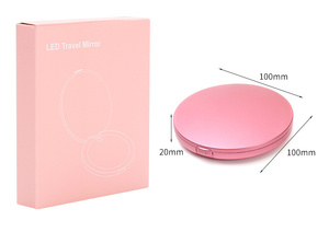 Miroir de poche compact à LED personnalisé pour le voyage, miroir de maquillage pliable à 2 côtés, effet lumineux, mini miroir pour femmes - Product Image 5