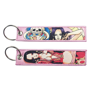 Porte-clés en métal tissé double face brodé, style Jet Tag, thème Anime Ace Chopper Robin, pour décoration de sac, approvisionnement transfrontalier - Product Image 2