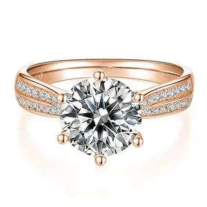 Set di anelli di fidanzamento con ramoscello di diamante personalizzato da 1 carato con diamante coltivato da laboratorio
