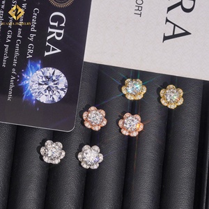 Ready to Ship Moissanite Earrings Hip Hop Jewelry D Vvs1 Moissanite Diamond 925 Sterling <b>Silver</b> Men <b>Stud</b> Earrings - Product Image 1