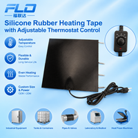 Bande chauffante industrielle en caoutchouc silicone avec thermostat réglable, ceinture chauffante flexible pour tuyaux, OEM