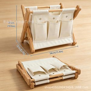 Wooden Yarn Organizer Rack Foldable Knitting Needle <b>Crochet</b> <b>Hook</b> Storage Basket For Crafting Accessories - Product Image 4