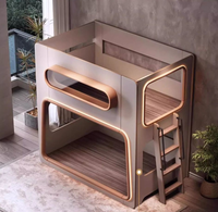 Nouveau modèle 2025, Meilleure vente : Lit mezzanine moderne en MDF avec bureau intégré pour tout-petits, lit superposé simple pour enfants, retour facile pour chambre à coucher