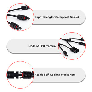 고품질 IP67 태양광 커넥터 3-투-1 Y-브랜치 Y4 4mm² 1000V 30A PV 케이블 패널 커넥터 (태양광 발전 시스템용) - Product Image 4