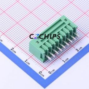 DB2EVC-2.54-9P-GN Plug-in Terminal Block Through hole,P=2.54mm Connector Board-to-Board / Socket - Closed 1x9P 2.54mm Green - Product Image 2