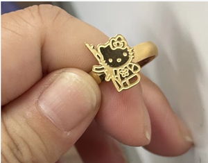 Anello Carino a Cartone Animato Personalizzato con Personaggi dei Cartoni Animati <span class=keywords><strong>Anelli</strong></span> Delicati Gioielli per <span class=keywords><strong>Donna</strong></span> Idea Regalo Anello in Acciaio Inossidabile Dorato per Bambini - Product Image 2